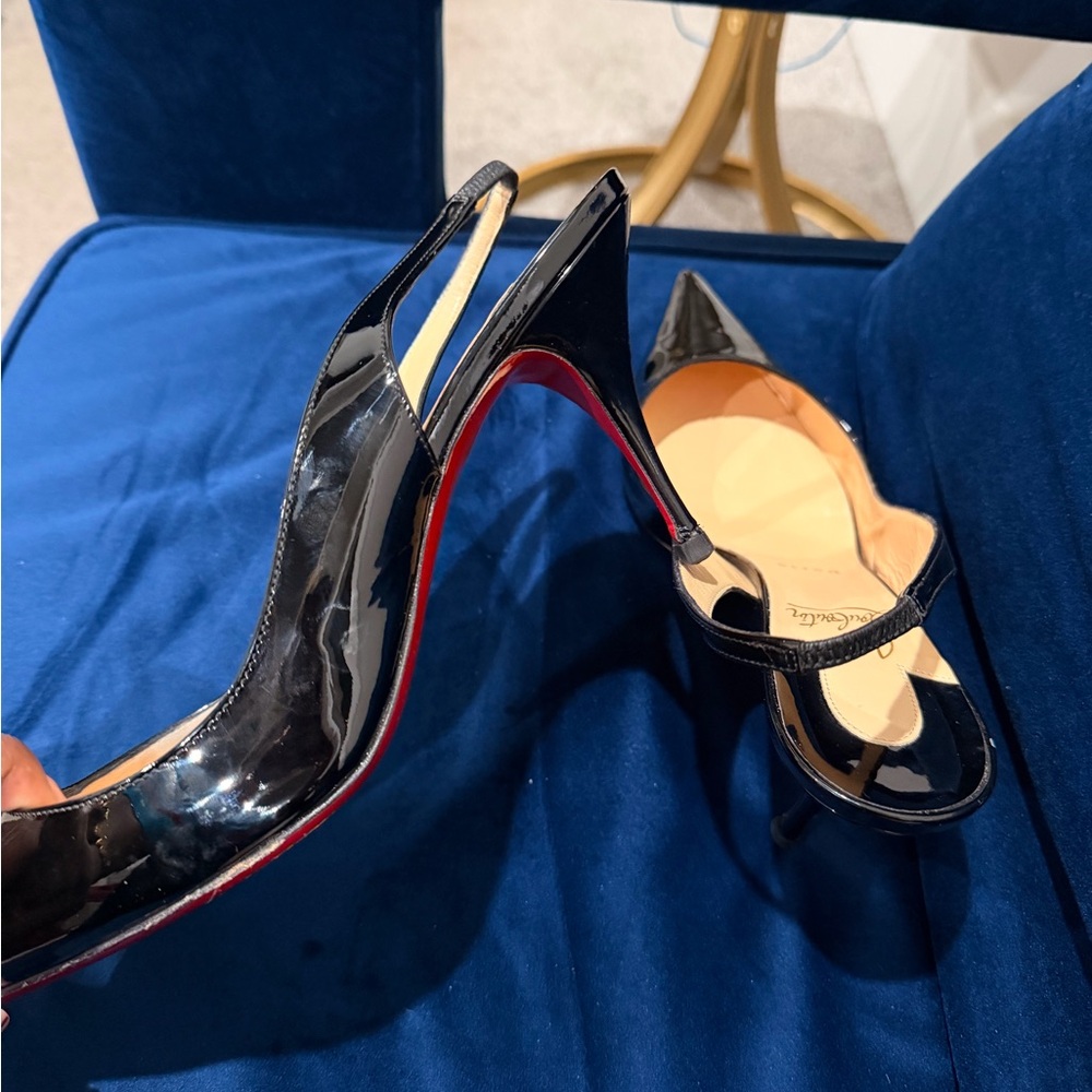 Christian Louboutin Black and Red Patent Heels